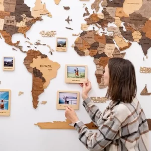 wooden map art